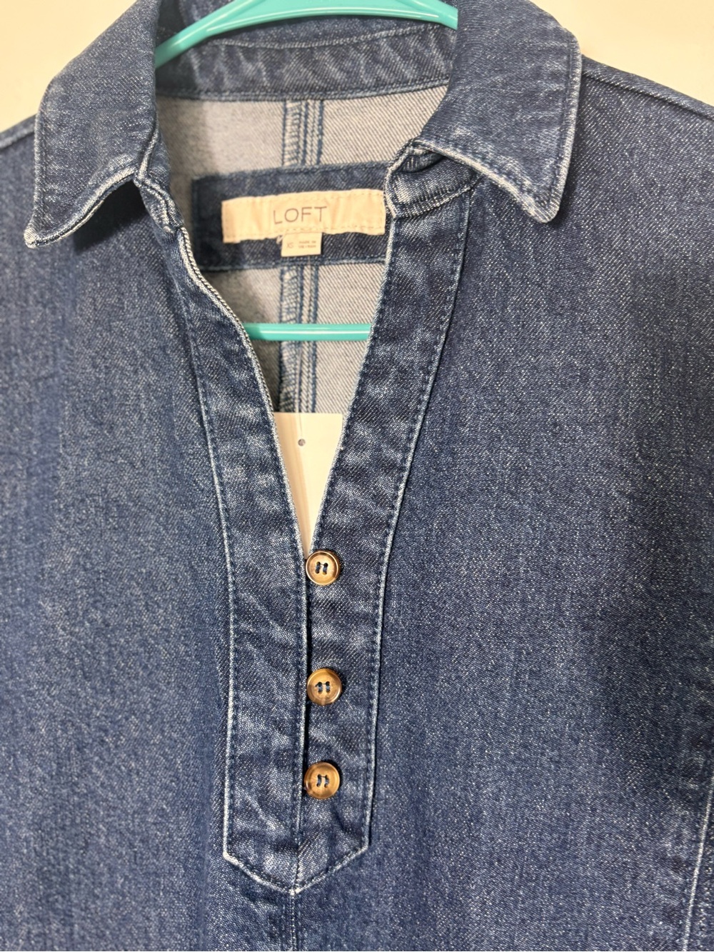LOFT Denim Pocket Mini Dress – Dark Wash – NWT – Size XS - Picture 5 of 5
